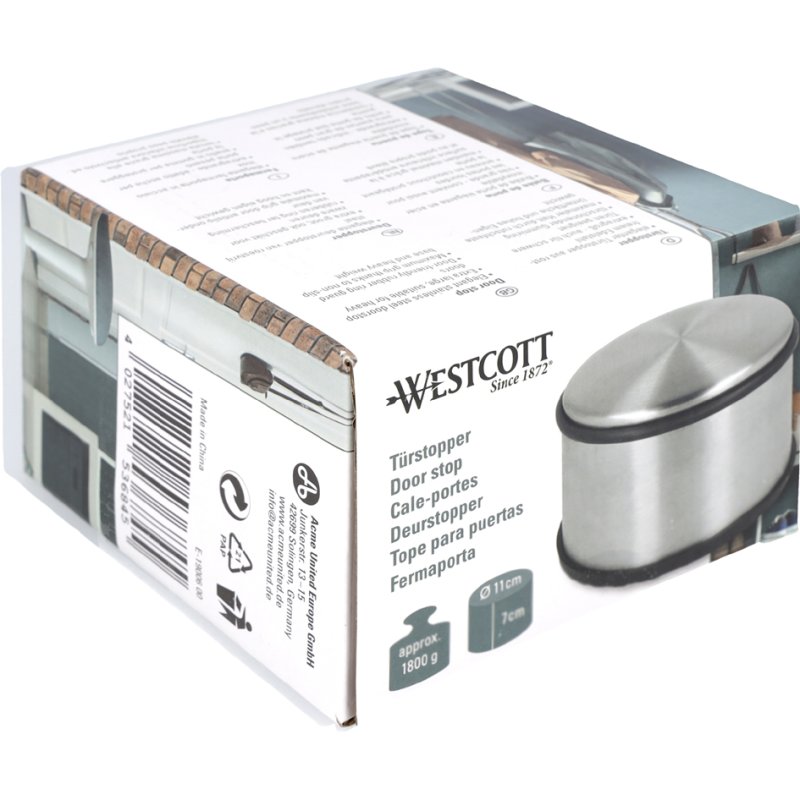 WESTCOTT deurstop, RVS, zilverkleurig, 110 mm